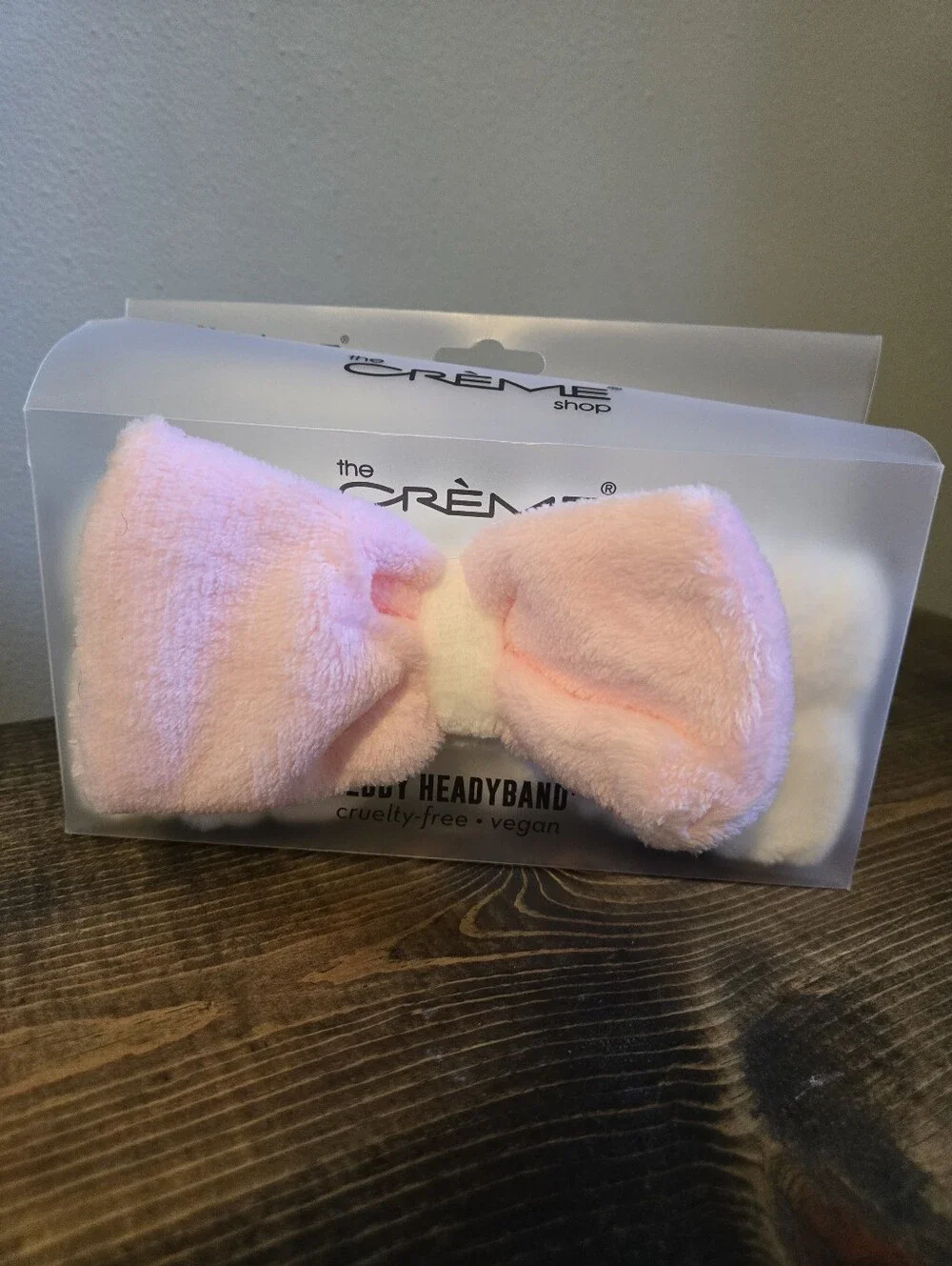 The Creme Shop Plushie Spa Teddy Headband - Pink Bow White Headband